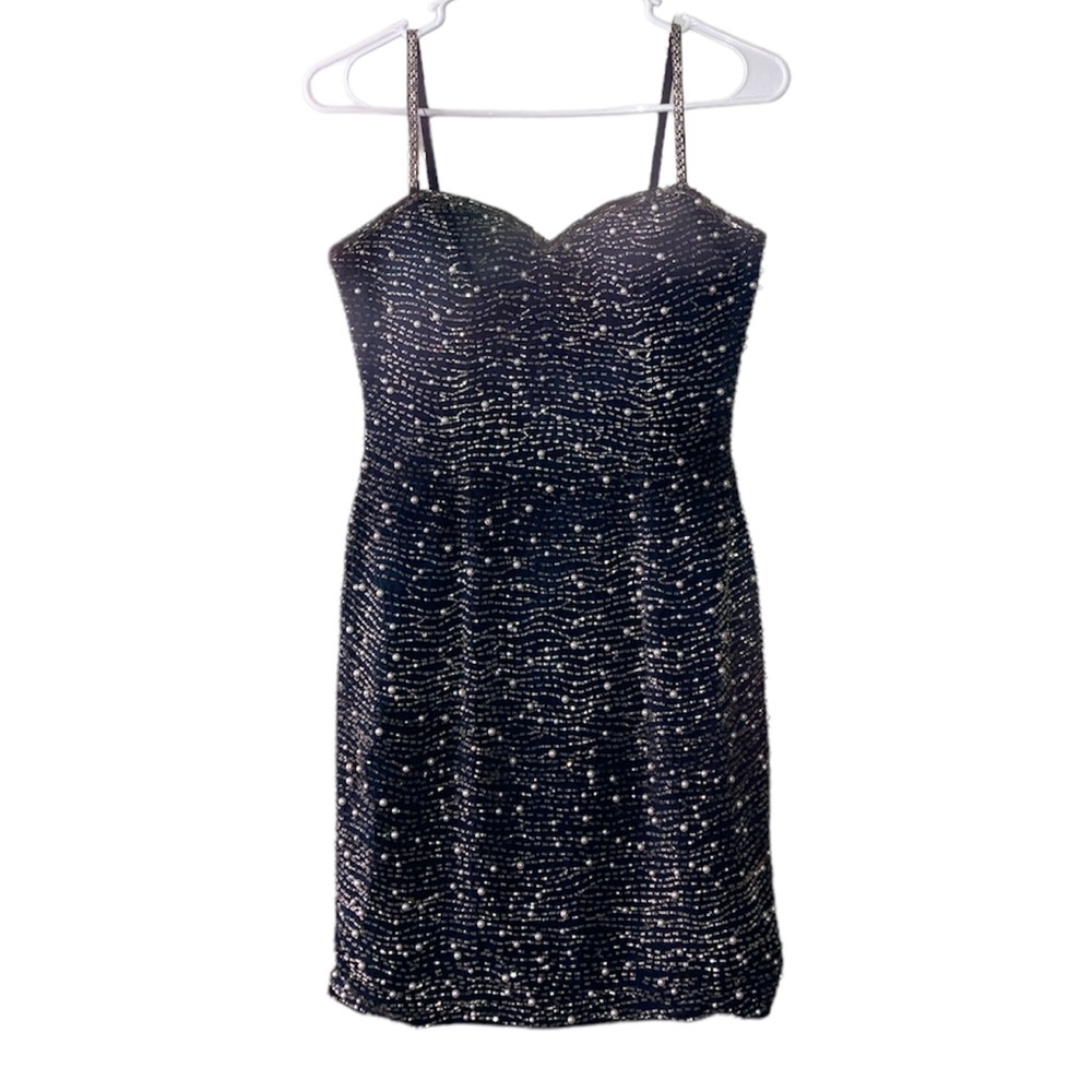 Niteline by Della Roufogali vintage beaded silk mini dress size 4